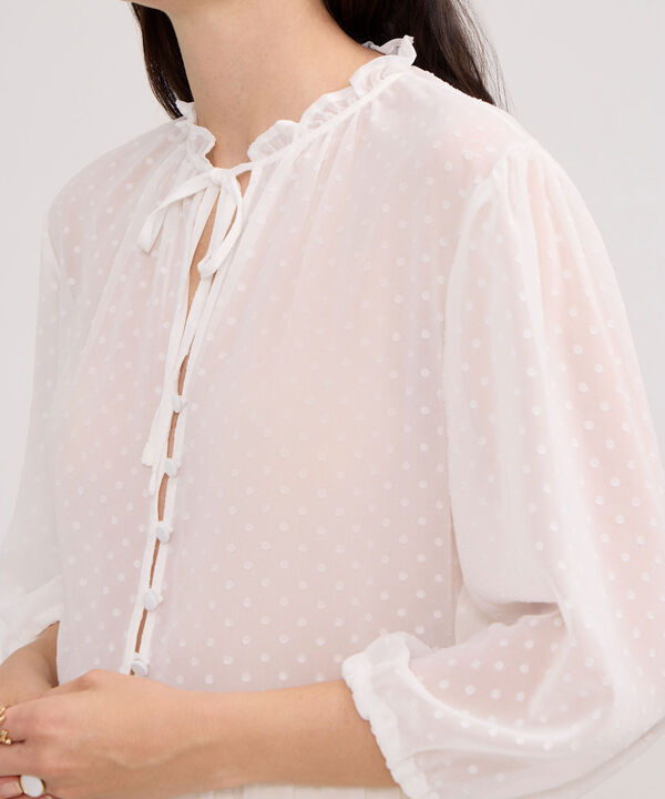 Blusa Unicolor Texturizada Manga 3/4 image number null